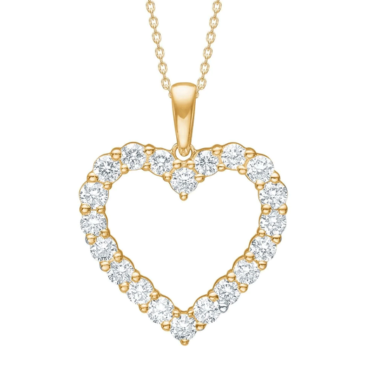 Siersbøl Luxury - Goldkette mit Herz und 0,95ct Labordiamanten