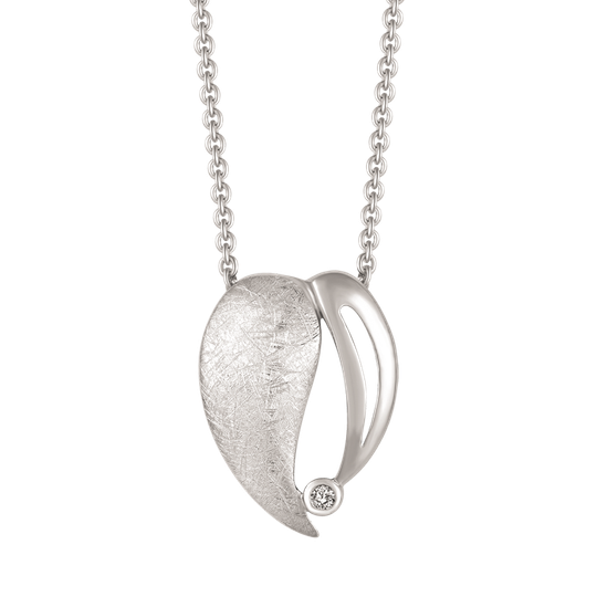 Støvring - Large silver pendant necklace