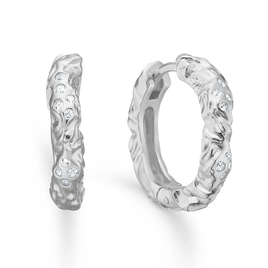 Studio Z - Glint Earrings, Silver Hoops