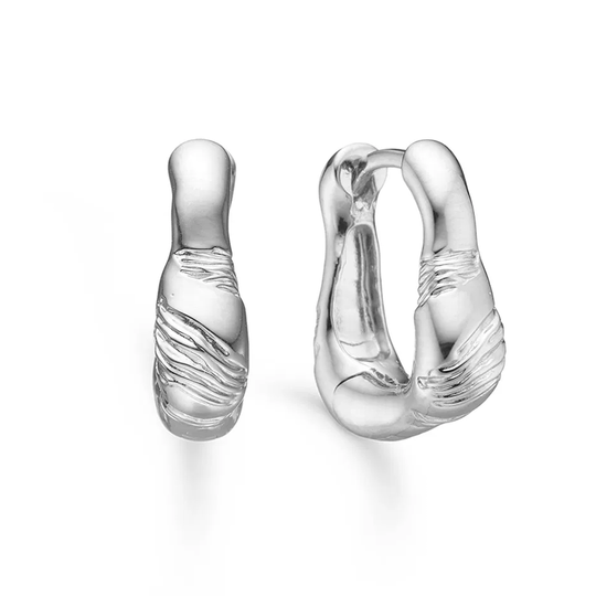 Studio Z - Glacier Earrings, Silver Hoops