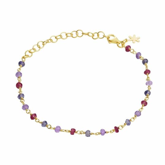 SFB - Bracelet with genuine purple stones, gold plated