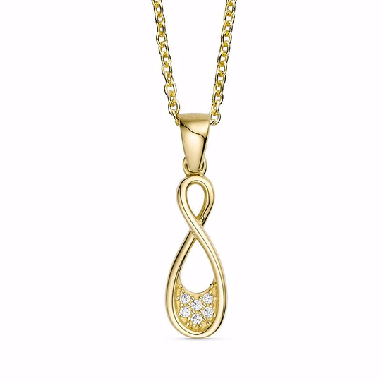 G&S - Unendlichkeitsanhänger Gold mit Zirkonia