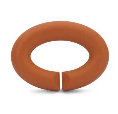 X Jewellery - Golden cognac rubber X