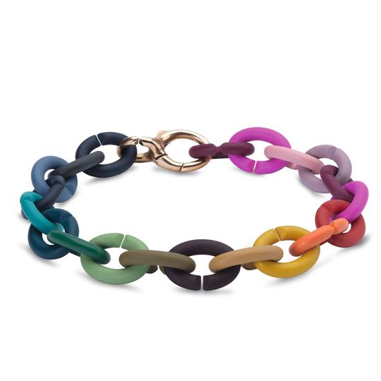 X Jewellery - Rainbow color bracelet, bronze lock