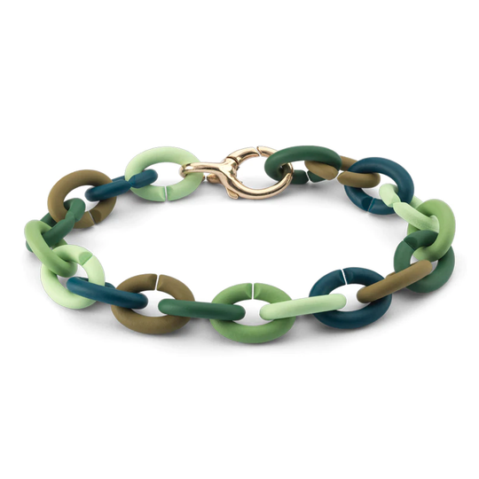 X Jewellery - Green Rainbow bracelet, bronze lock